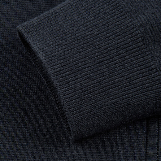 HAZZYS Men's 2026 Spring New Cardigan Sweater Cotton/Cashmere Striped Sweater Men's ABYZD0DADB5 Navy Blue NV L (175/96A 48)