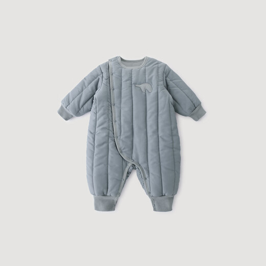 Bali Piggy baby quilted jumpsuit winter thickened warm cotton jacket newborn cotton clothes outing cotton coat winter baby clothes gray blue 59cm