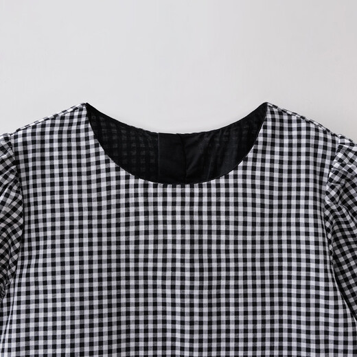 MARC&JANIE Mark Jenny literary plaid girls' lace dress children's skirt 2026 spring new style 560196 black plaid 110 (recommended height 101-110)