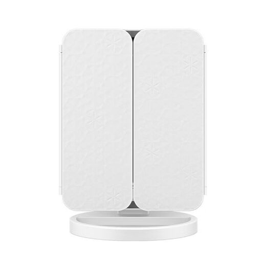 Mirror makeup mirror LED fill light makeup mirror dormitory desktop makeup mirror three-sided folding mirror magnifying makeup mirror three-fold shell mirror 17 points 5*24CM