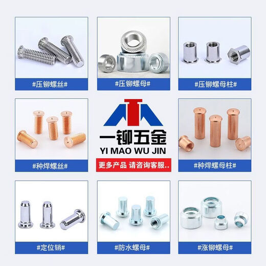 CLCEY blind hole pressure riveting studs galvanized M2MM25 hollow thread national standard hexagonal round bearing inner sleeve cylindrical studs carbon steel blind hole BSO-M2-141000 outer diameter 4 points 2