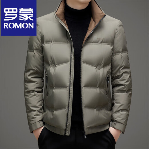 ROMON зима 2025, новый стильный пуховик, модный мужской короткий утепленный теплый воротник-стойка, красивый мужской пуховик, черный 23012 M