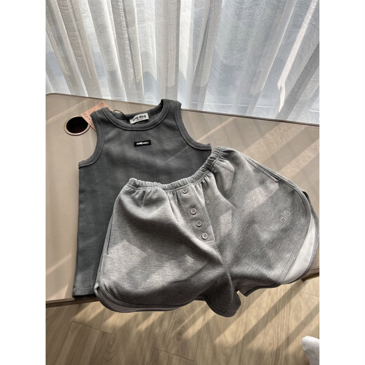 2025 new summer style fashionable and versatile slim micro-labeled ribbed jersey sleeveless vest Green S