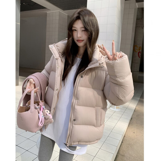 Bolison international first-line brand 95 white duck down down jacket women's short 2025 new small cloud puff hooded white XS 100Jin Jin equal to 0.5 kg or less