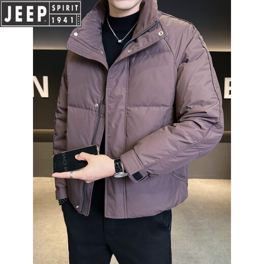 JEEP Jeep Men's Down Jacket Stand Collar Winter 2026 New Extreme Cold Short Winter Clothes Warm Youth Jacket Men's Black M 95-115Jin Jin is equal to 0.5 kg