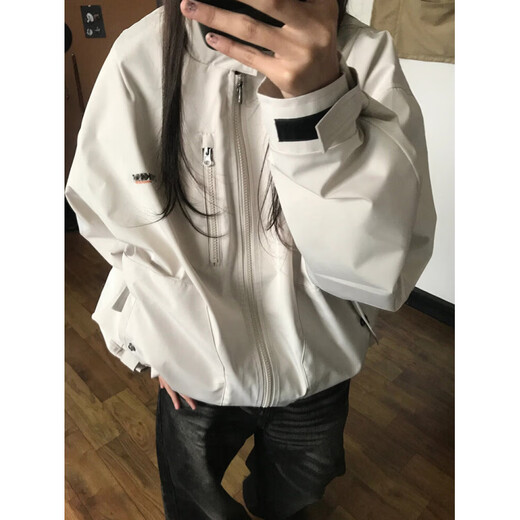 Xiaohongshu popular jacket women's spring and autumn 2026 new style versatile loose design niche men's and women's trendy brand work apricot S