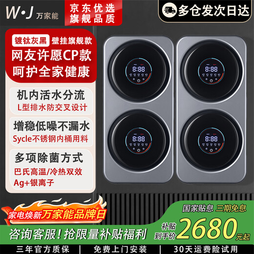 Vanguard double-compartment underwear washing machine wall-mounted fully automatic washing and drying all-in-one washing machine mini small double-barrel underwear washing machine household dual-chamber special washing machine for washing socks wall-mounted gray double table four-chamber family use + living water diversion without crossing