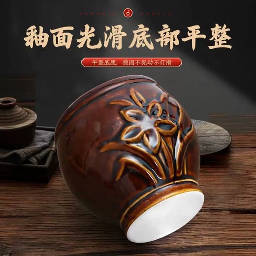 Yusenyi garlic mortar household old-fashioned garlic artifact stone mortar garlic masher grinder garlic peeler garlic press masher (Mijian ceramics) household large garlic mortar-hammer for 16 people 16ml