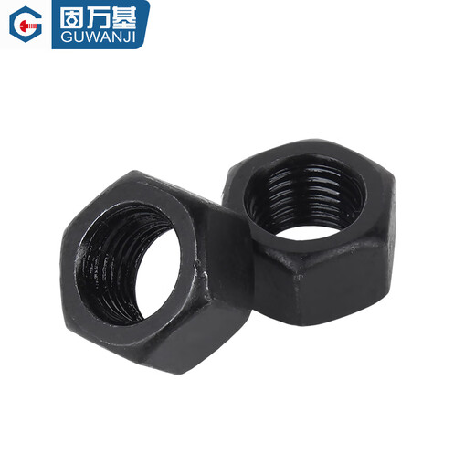 GUWANJI grade 10.9 high-strength counter-thread fine-thread nut black left-hand counter-thread screw cap locking nut M8-M36 M10x1 (20 pieces)