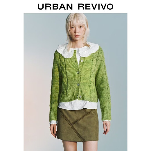 UR2026 Spring New Women's Casual Cable Breasted Round Neck Short Knitted Cardigan UYL960001