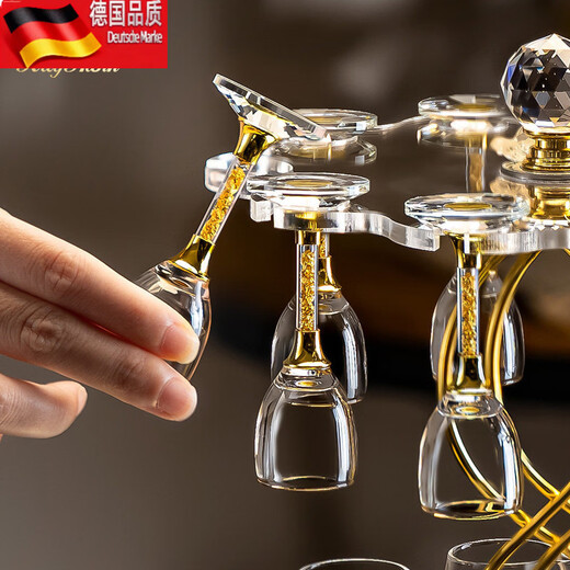 Tuojin light luxury white wine glass wine storage set crystal glass wine dispenser small wine cup holder for home use main picture 10 pots 10 cups 10ml gold foil goblet + 100m