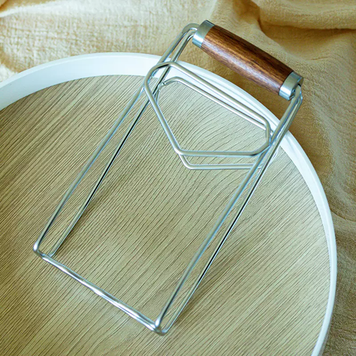 Yusenyi plate household bowl clamp kitchen jacquard pear wood stainless steel clamp 304 steaming vegetable steamer artifact anti-scalding hand clamp rosewood anti-scalding clamp 1