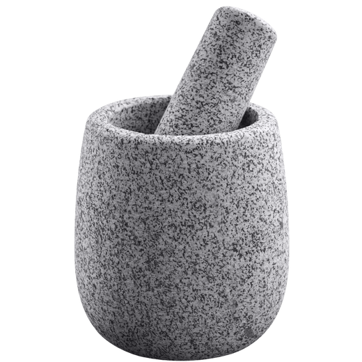 Tuojin household grinder stone mortar natural stone hand-made garlic mortar pound medicine jar garlic press garlic garlic press sesame white medium + lid