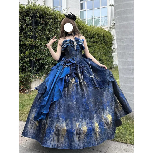 Chongyou lolita flower wedding evening dress female sexy student day adult ceremony annual meeting host princess dress green L
