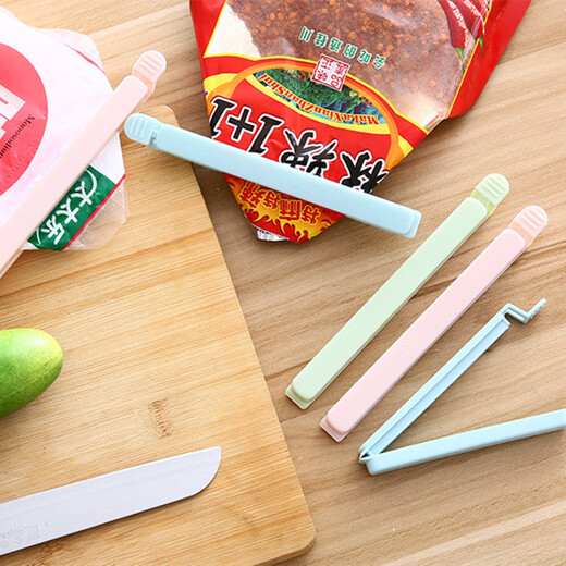 Yusenyi plastic sealing clip food preservation clip kitchen snack sealing clip tea milk powder bag clip small light blue 5 pack sealed