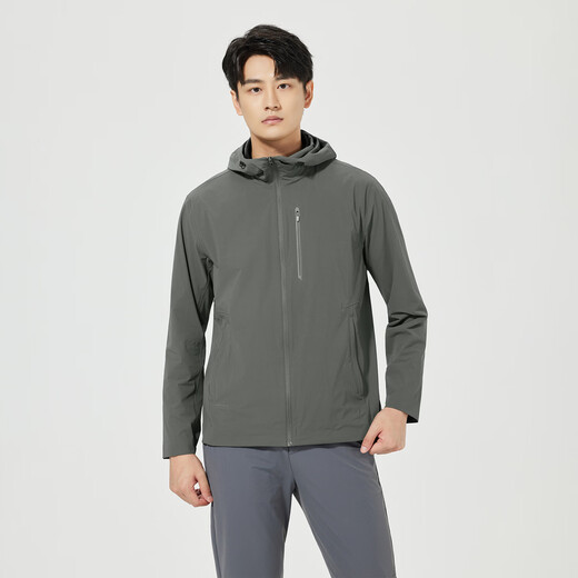 利郎【防水】风衣男薄款外套春款商务通勤防水防风男士外套连帽男装 灰绿（25CFY6002Y） M (165/84A)