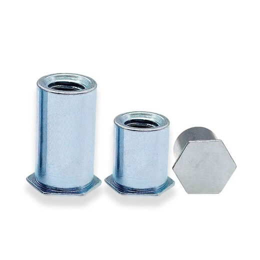 CLCEY blind hole pressure riveting studs galvanized M2MM25 hollow thread national standard hexagonal round bearing inner sleeve cylindrical studs carbon steel blind hole BSO-M2-141000 outer diameter 4 points 2