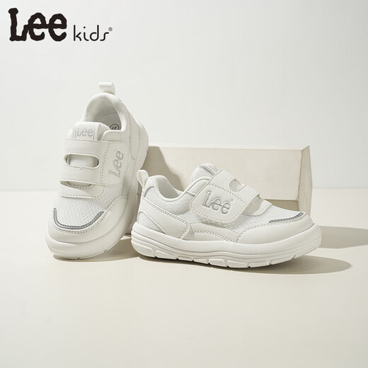 LEE KIDS children's shoes spring new children's dad shoes versatile mesh soft bottom running shoes for men and women white 26