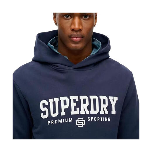 Superdry new men's sweatshirt warm and comfortable cotton daily casual sports fashion versatile layered men's pullover hoodie Blue One size | M