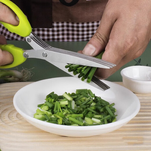 Home kitchen multi-layer onion scissors multi-functional stainless steel five-layer onion scissors vegetable scissors green onion cutter