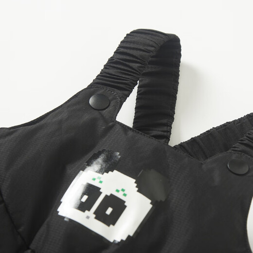 Mini Balabala boys and girls down pants in winter warm baby cute and fashionable cute panda overalls black 90001 73cm