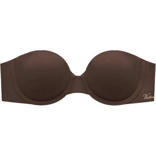 Victoria's Secret solid color push-up thin underwired comfortable tube top bra for women 33F6 dark brown-thin one size 75D