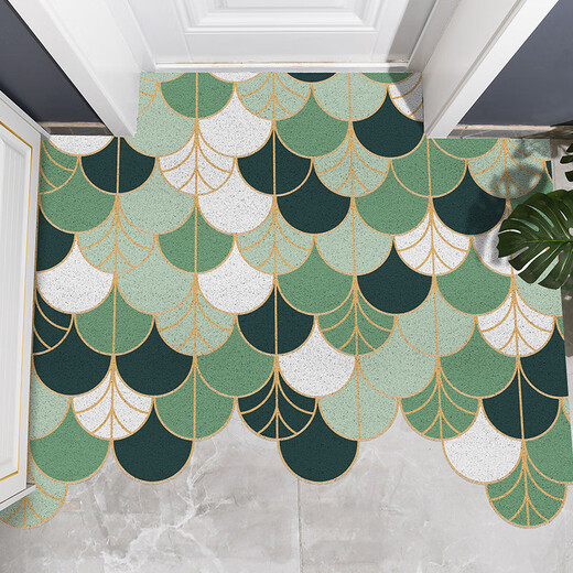Yonghuan entry floor mat, outdoor stain-resistant foot mat, wire loop, entry door mat, home entrance anti-slip carpet, Chuanlin green horizontal version 120x240cm