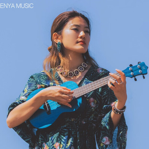 kaka尤克里里 卡卡25D桃花心木单板UKULELE男女生新手初学小吉他 23英寸KUC-25D单板蓝色原声款