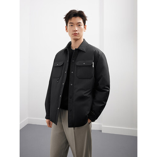 GXG men's three-proof two-color light and short down jacket for men black 175/L