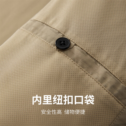 Dances with Wolves Old Money Style Lapel Jacket Men's Old Flower Printed Commuting Casual Easy-Care Jacket 701 Khaki S