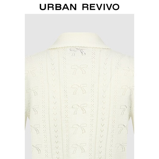 UR2026 spring new women's urban hollow texture doll collar short sweater UYU960030