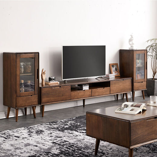 Fantasy TV cabinet coffee table living room TV cabinet storage side cabinet coffee table white 1.5 dining table all solid wood