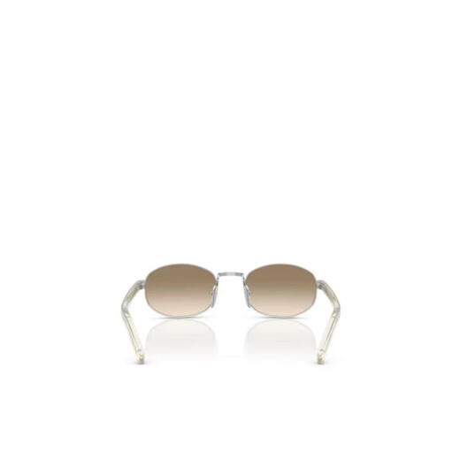 PRADA women's sunglasses, light-blocking, anti-UV, clear vision, lightweight, full-frame steel oval sunglasses, nude color 49