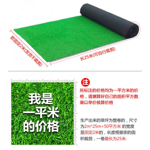 Renowned in Jiuzhou, simulated lawn carpet, fake turf bedding, plastic outdoor artificial court, artificial fence, kindergarten floor mat, 2 meters wide * 2 meters long, 2.0 grass height