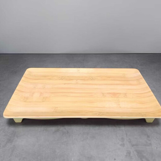 Pupan melamine imitation bamboo wood grain thickened hot pot restaurant shabu-shabu dish rectangular creative barbecue plate fresh-cut beef dish shabu-shabu dish 10-piece 14-inch beef shabu-shabu dish (2528-14)