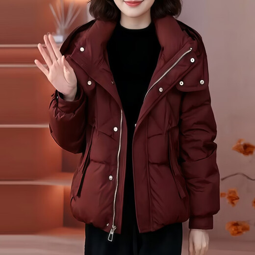 Suzhu women's winter new New Year red jacket fashionable 90 white duck down slim hooded thickened warm down jacket red M