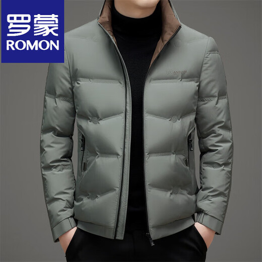 ROMON зима 2025, новый стильный пуховик, модный мужской короткий утепленный теплый воротник-стойка, красивый мужской пуховик, черный 23012 M