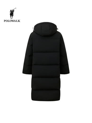POLOWALK Men's Down Jacket 2025 Winter New Product 90 Duck Down Simple Hooded Long Down Jacket Dark Navy Filled Down Approximately 280g~392.7g M 170/M
