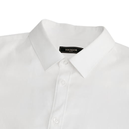 YOUNGOR shirt children's clothing cotton blended long-sleeved shirt white basic children's clothing shirt cool and comfortable shopping mall same style white KLQQ120754BFY 140 140/72