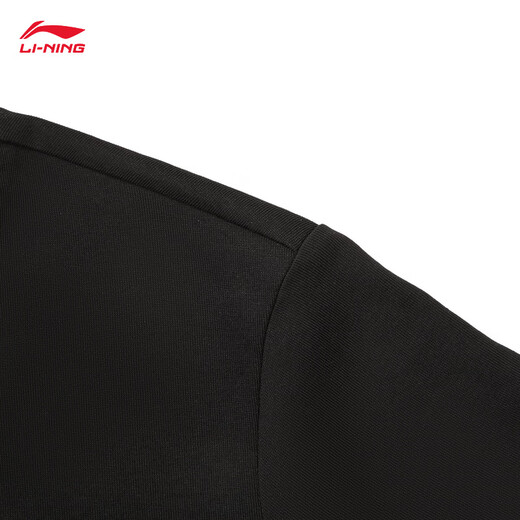 Li Ning children's clothing quick-drying and cool short-sleeved T-shirt for boys and girls 26 new style soft, comfortable, skin-friendly and breathable round neck sports top black-4 120