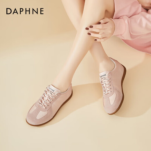 DAPHNE Daphne flat moral training shoes for women 2026 spring new women's shoes versatile soft sole casual shoes pink single layer heel height 3cm 35 (225mm) standard size