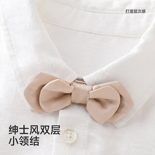 British haute couture series children's shirts boys' long-sleeved shirts spring and summer new versatile British handsome tops Yunsi white 90 cm
