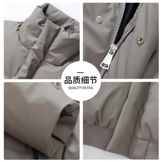 Fingercroxx it American trendy brand stand collar cotton coat men's 2025 winter trendy casual loose versatile coat cotton coat men's black counter same style M (100-130Jin Jin equals 0.5 kg)