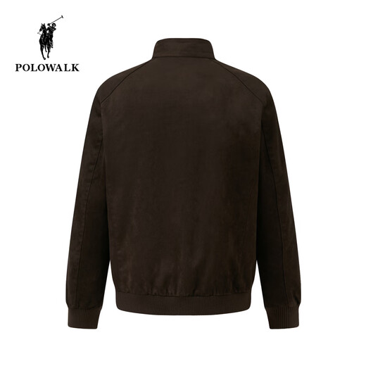 POLOWALK Men's Leather Jacket 2025 Winter New Product 90 Goose Down Retro Splicing Short Zipper Down Jacket Brown Coffee L