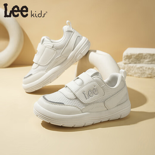 LEE KIDS children's shoes spring new children's dad shoes versatile mesh soft bottom running shoes for men and women white 26