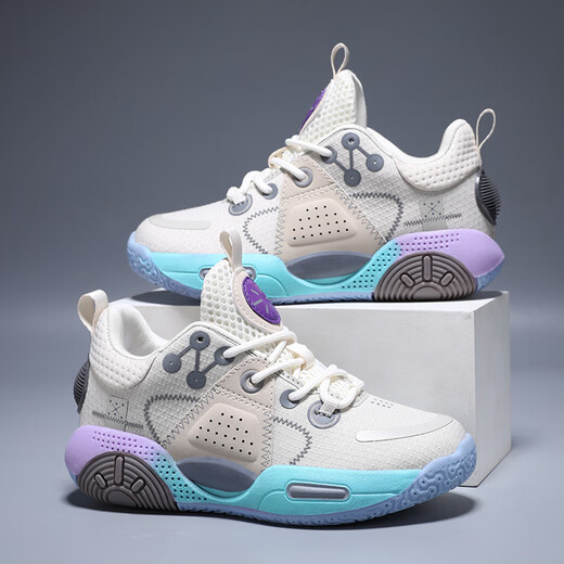 Chiyun City Marshmallow 9 Children's Basketball Shoes Boys Sports Shoes Spring Youth Student Girls Middle and Large Children's Shoes Marshmallow 31
