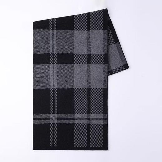 EGW international luxury brand cashmere scarf autumn and winter thickened dad and husband warm men's scarf gift box black gray gift box