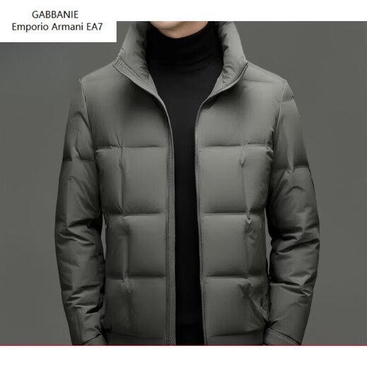 Emporio Armani EA7 Armani зимний новый стиль мужской пуховик для молодежи и среднего возраста с коротким повседневным воротником на утином пуху, теплая куртка на пуху, черный 4XL 58-