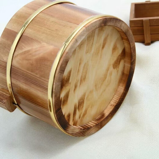 Tuojin wooden barrel rice barrel tableware rice bowl restaurant rice container small rice barrel insulation barrel 16 natural color wooden barrel + no 16 natural color wooden barrel + stainless steel liner + wooden lid wood