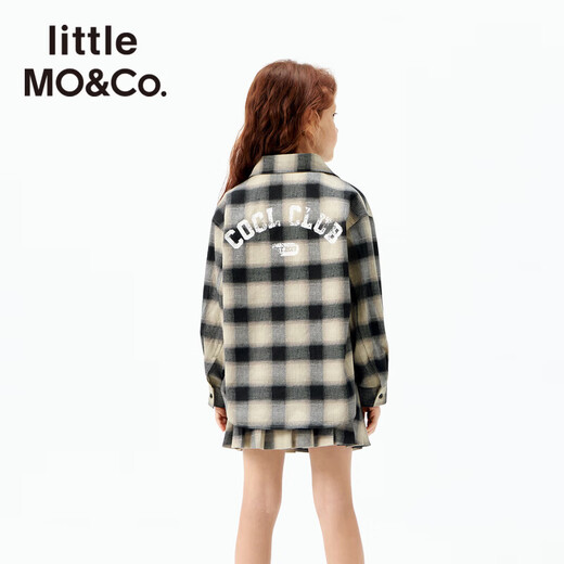 Little MO&Co. parent-child wear little moco children's clothing 25 autumn new style retro plaid shirt long-sleeved tops for boys and girls